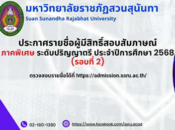 Announcement of the list of applicants
eligible to take the special interview
examination for bachelor's degree level,
academic year 2025 (Round 2)