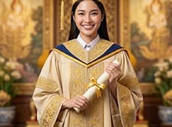 Communication Arts graduates receive
their diplomas from the King.