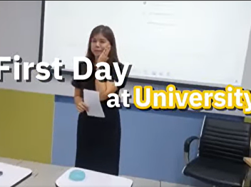 The atmosphere on the first day of the
semester was full of excitement, with
the students happy in the MCA1109
course, *Communication Arts
Presentation*, taught by Dr. Nantida
Oatthakam.